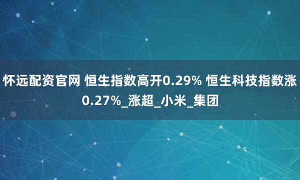 怀远配资官网 恒生指数高开0.29% 恒生科技指数涨0.27%_涨超_小米_集团