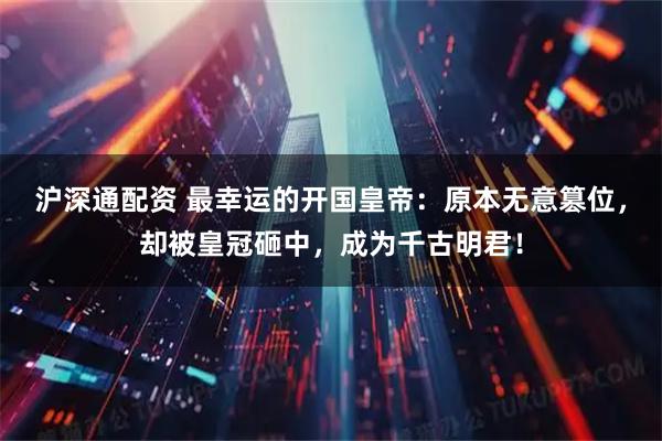 沪深通配资 最幸运的开国皇帝：原本无意篡位，却被皇冠砸中，成为千古明君！